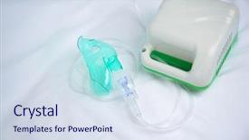  Presentation with copd - Cool new PPT theme with copd - compressor nebulizer with mask backdrop and a sky blue colored foreground