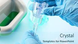  Presentation with copd - PPT layouts having copd - doctor preparing compressor nebulizer background and a sky blue colored foreground