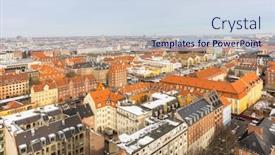  Presentation with denmark - Cool new theme with copenhagen aerial view of denmark backdrop and a sky blue colored foreground