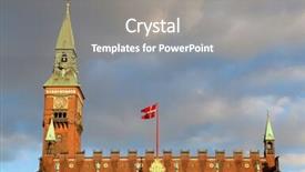  Presentation with denmark - Presentation theme featuring artistic old clock - copenhagen city hall copenhagen denmark background and a gray colored foreground