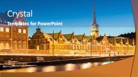  Presentation with night city - Audience pleasing PPT layouts consisting of copenhagen-cityscape-with-skyline-skyscraper backdrop and a teal colored foreground