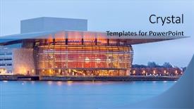 Presentation with denmark - Slide set having copenhagen opera house of denmark background and a light blue colored foreground