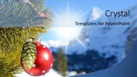  Presentation with christmas tree - Cool new PPT theme with coperative - christmas tree backdrop and a light blue colored foreground