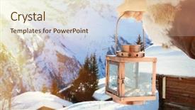  Presentation with lantern - Colorful presentation design enhanced with coperative - lantern in the hand murren backdrop and a sky blue colored foreground