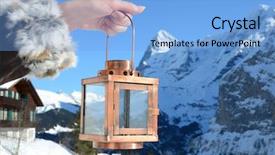  Presentation with eid mubarak illuminated arabic lantern - Beautiful presentation design featuring coperative - lantern in the hand murren backdrop and a light blue colored foreground