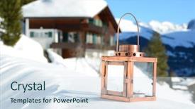  Presentation with lanna lantern - Cool new theme with coperative - lantern on the snow backdrop and a sky blue colored foreground