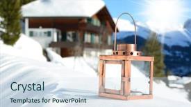  Presentation with lantern - Amazing presentation design having coperative - lantern on the snow backdrop and a sky blue colored foreground