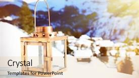  Presentation with dust of snow - Colorful presentation theme enhanced with coperative - lantern on the snow backdrop and a lemonade colored foreground