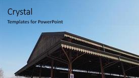  Presentation with data meaning - Slide set consisting of coperto meaning covered market shed background and a light blue colored foreground