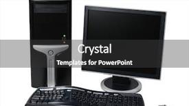  Presentation with desktop - Presentation having copmuter case - modern black desktop computer isolated background and a dark gray colored foreground