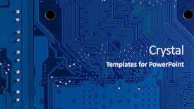 Presentation with circuits - PPT theme featuring copmuter parts - close up of computer circuits background and a ocean colored foreground