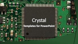 Presentation with printed circuit board - Slide set consisting of copmuter parts - green and black printed circuit background and a dark gray colored foreground
