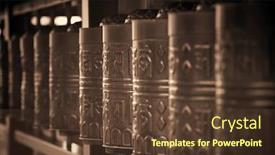  Presentation with copper - Audience pleasing presentation theme consisting of copper-bell-in-shrine backdrop and a tawny brown colored foreground