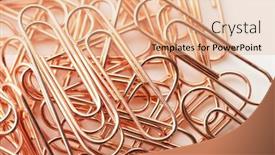  Presentation with copper - PPT theme having copper-colored-paperclips background and a coral colored foreground