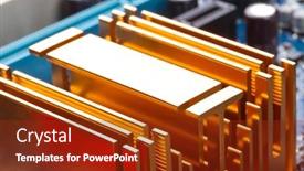  Presentation with computer motherboard - Audience pleasing PPT layouts consisting of copper-computer-radiator backdrop and a tawny brown colored foreground