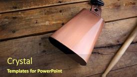  Presentation with musical instrument - PPT layouts enhanced with copper-cowbell-musical-instrument background and a tawny brown colored foreground