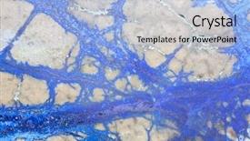  Presentation with mineral - PPT theme featuring copper mineral azurite texture macro background and a light blue colored foreground