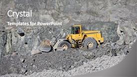  Presentation with copper - Amazing slide deck having copper mining - truck at a pit mine backdrop and a gray colored foreground