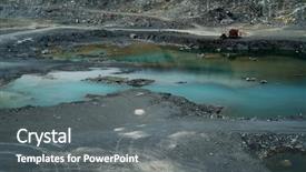  Presentation with copper mining - Beautiful slide deck featuring copper or other rock mining backdrop and a gray colored foreground