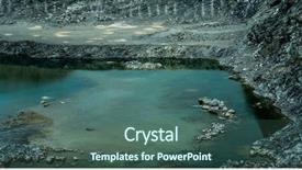  Presentation with copper mining - PPT theme with copper or other rock mining background and a ocean colored foreground