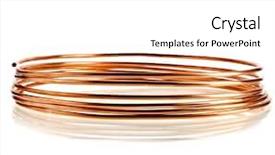  Presentation with copper - Slide set consisting of copper pipe wire isolated background and a white colored foreground