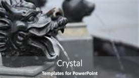  Presentation with copper - Presentation design featuring copper-sculpture-dragon-head-water background and a  colored foreground