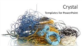  Presentation with cables - Presentation theme featuring engineering - engineer flow - blue plexus background and a wine colored foreground