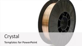  Presentation with copper - PPT theme having copper wire - isolated spool on a white background and a white colored foreground