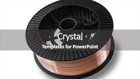  Presentation with copper - Amazing PPT theme having copper wire on spool isolated backdrop and a dark gray colored foreground