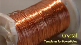  Presentation with copper - Slides featuring copper wire rolled up background and a  colored foreground