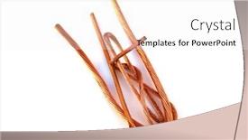  Presentation with copper - PPT theme consisting of copper-wire-scrap-copper-wire background and a white colored foreground