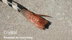  Presentation with copper - Presentation design with copper-wire-scrap-old-copper background and a gray colored foreground