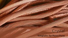  Presentation with copper - Slides with copper-wire-scrap-old-copper background and a red colored foreground