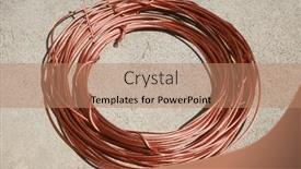  Presentation with copper - Slide set with copper-wire-scrap-old-copper background and a coral colored foreground