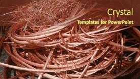  Presentation with copper - Presentation design having copper-wire-scrap-old-copper background and a tawny brown colored foreground