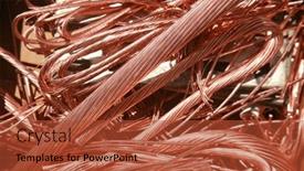  Presentation with copper - PPT theme with copper-wire-scrap-old-copper background and a red colored foreground