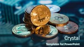  Presentation with printed circuit - Cool new presentation theme with coppernetworks - bitcoin gold silver and copper backdrop and a navy blue colored foreground