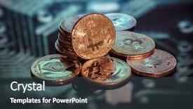 Presentation with printed circuit - Colorful PPT layouts enhanced with coppernetworks - bitcoin gold silver and copper backdrop and a tawny brown colored foreground