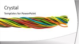  Presentation with wires - Beautiful slides featuring coppernetworks - color wires on white background backdrop and a white colored foreground