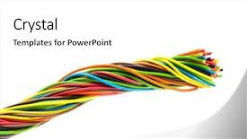  Presentation with wires - PPT theme with coppernetworks - color wires on white background background and a white colored foreground