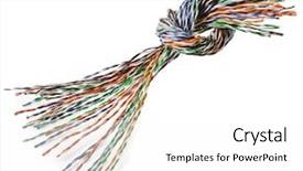  Presentation with electrical - PPT theme having coppernetworks - knot colorful electrical wire isolated background and a white colored foreground