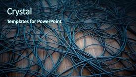  Presentation with chaos - Slide set featuring coppernetworks - network chaos of colorful cables background and a navy blue colored foreground