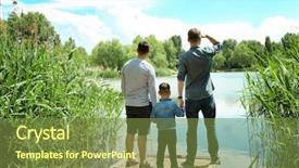  Presentation with ondes son - Cool new presentation theme with copple cildren - gay couple with son backdrop and a tawny brown colored foreground