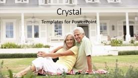  Presentation with grandparents - Amazing presentation theme having copple cildren - grandparents and grandchildren sitting outside backdrop and a  colored foreground