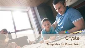  Presentation with young children playing - Slide set consisting of copple cildren - happy young family playing together background and a lemonade colored foreground