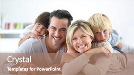  Presentation with patient and family centered care - Audience pleasing theme consisting of copple cildren - portrait of happy family laying backdrop and a coral colored foreground