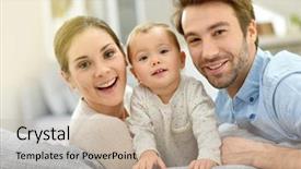  Presentation with happy birthday baby - Presentation theme featuring copple cildren - portrait of happy young couple background and a mint green colored foreground