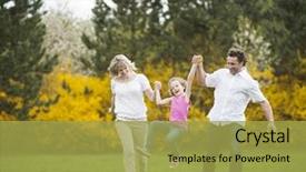 Presentation with effective communication between the team - Cool new PPT layouts with copple cildren - young couple swinging daughter backdrop and a yellow colored foreground