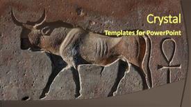  Presentation with egyptian - Theme having copt - egyptian relief wiht a bull background and a tawny brown colored foreground
