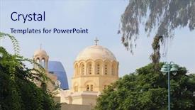  Presentation with egypt - Colorful slides enhanced with coptic church in ismailia egypt backdrop and a sky blue colored foreground